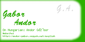 gabor andor business card